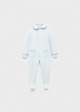 Piżama z kieszeniami i kołnierzykiem typu Peter Pan