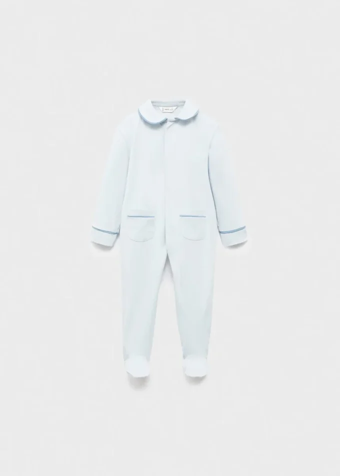 Piżama z kieszeniami i kołnierzykiem typu Peter Pan Piżama z kieszeniami i kołnierzykiem typu Peter Pan