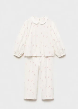 Piżama z nadrukiem i kołnierzykiem typu Peter Pan