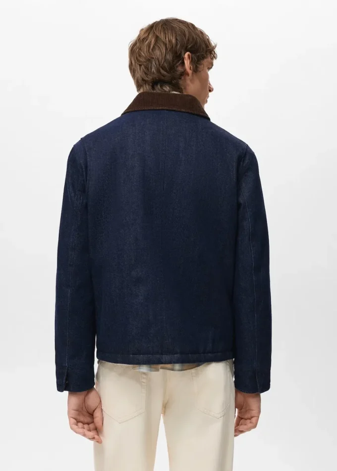 Pikowana kurtka dżinsowa z kołnierzem z sztruksu Pikowana kurtka dżinsowa z kołnierzem z sztruksu