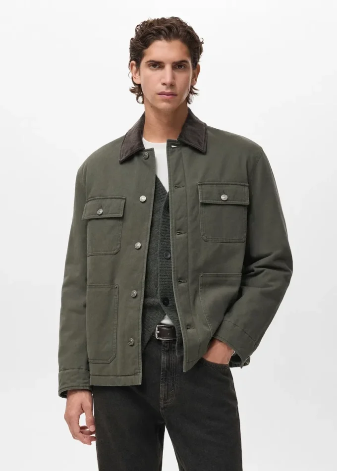 Pikowana kurtka z kołnierzem z sztruksu Pikowana kurtka z kołnierzem z sztruksu