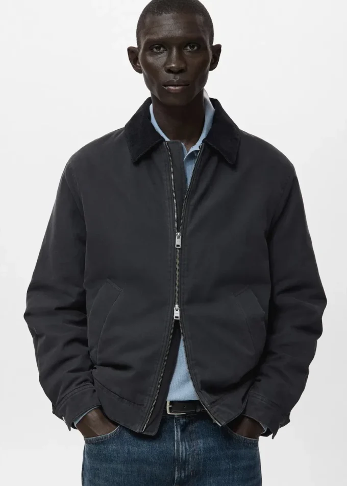 Pikowana kurtka z kołnierzem z sztruksu Pikowana kurtka z kołnierzem z sztruksu