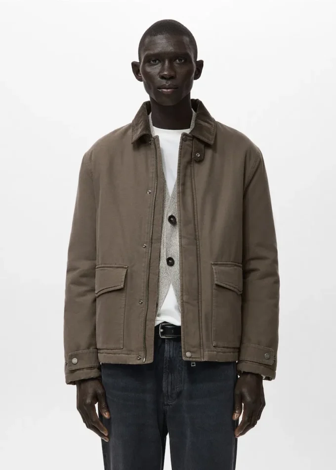 Pikowana kurtka z kołnierzem z sztruksu Pikowana kurtka z kołnierzem z sztruksu