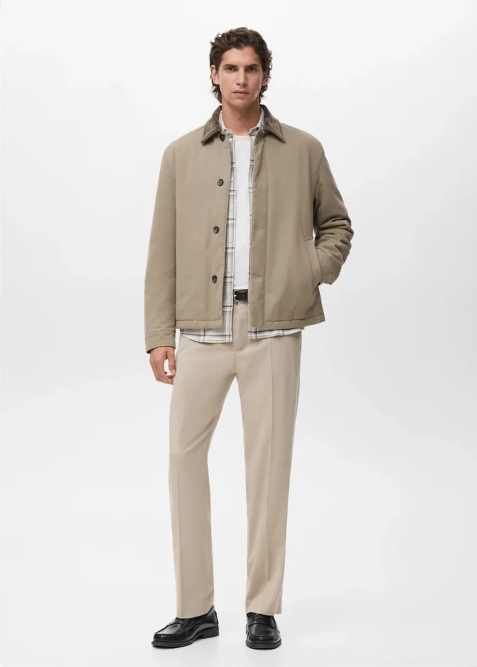 Pikowana kurtka z kołnierzem z sztruksu Pikowana kurtka z kołnierzem z sztruksu