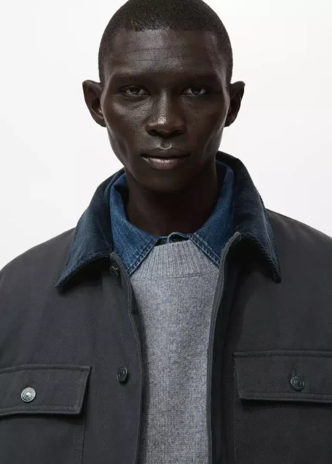 Pikowana kurtka z kołnierzem z sztruksu Pikowana kurtka z kołnierzem z sztruksu