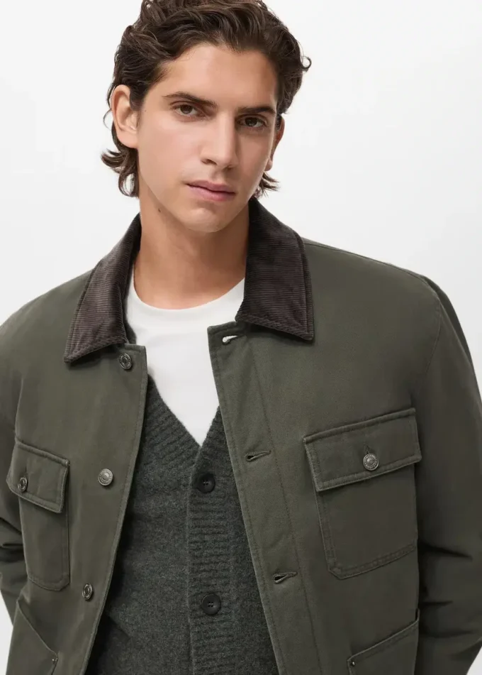 Pikowana kurtka z kołnierzem z sztruksu Pikowana kurtka z kołnierzem z sztruksu