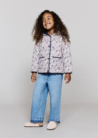 Pikowana kurtka z kwiatowym nadrukiem