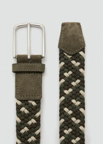 Pleciony, kolorowy pasek z gumką