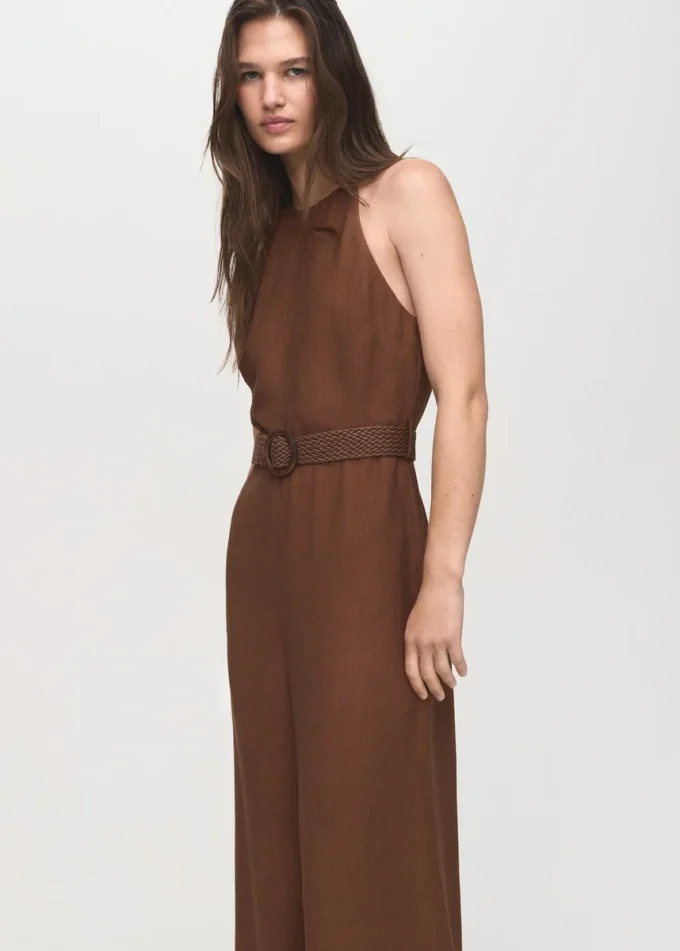 Plisowany kombinezon z paskiem Plisowany kombinezon z paskiem