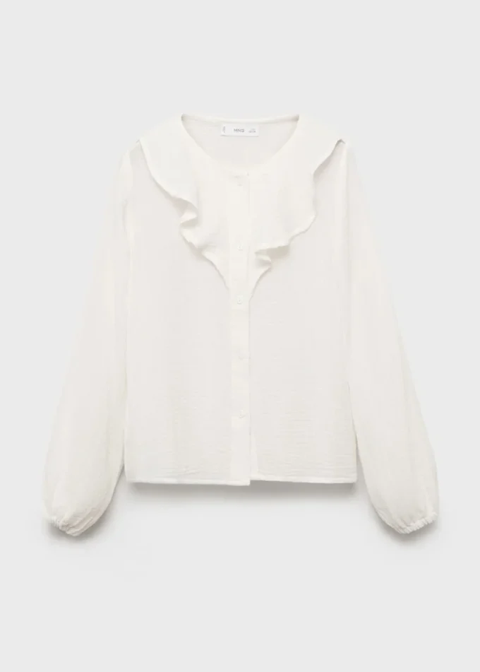 Pomarszczona koszula z falbanami Pomarszczona koszula z falbanami