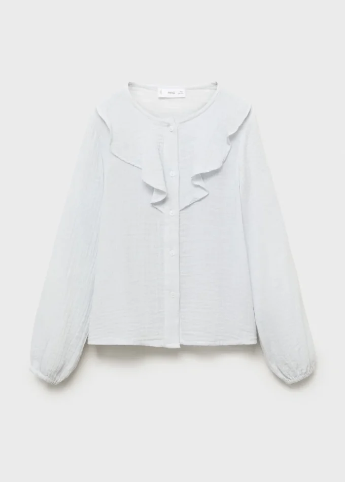 Pomarszczona koszula z falbanami Pomarszczona koszula z falbanami