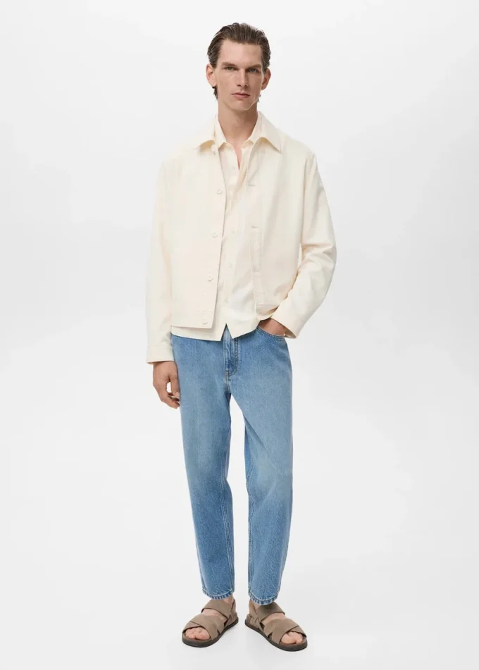 Prosta bawełniana kurtka z guzikami Prosta bawełniana kurtka z guzikami