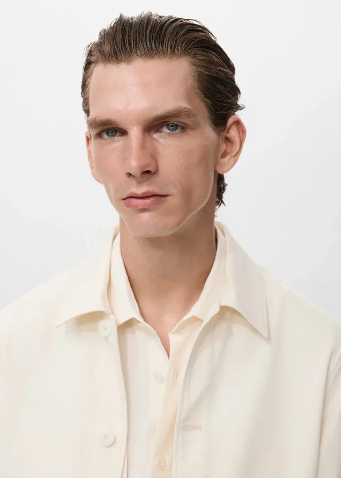 Prosta bawełniana kurtka z guzikami Prosta bawełniana kurtka z guzikami