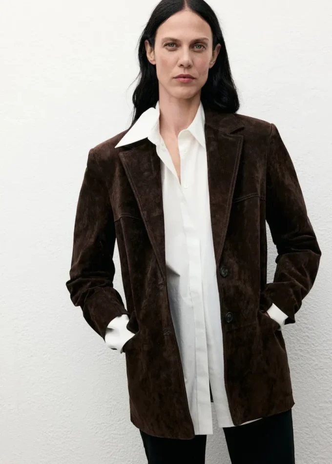 Prosta marynarka z zamszu