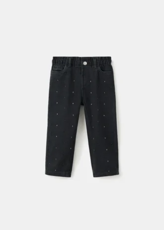 Proste dżinsy z detalami z kryształków