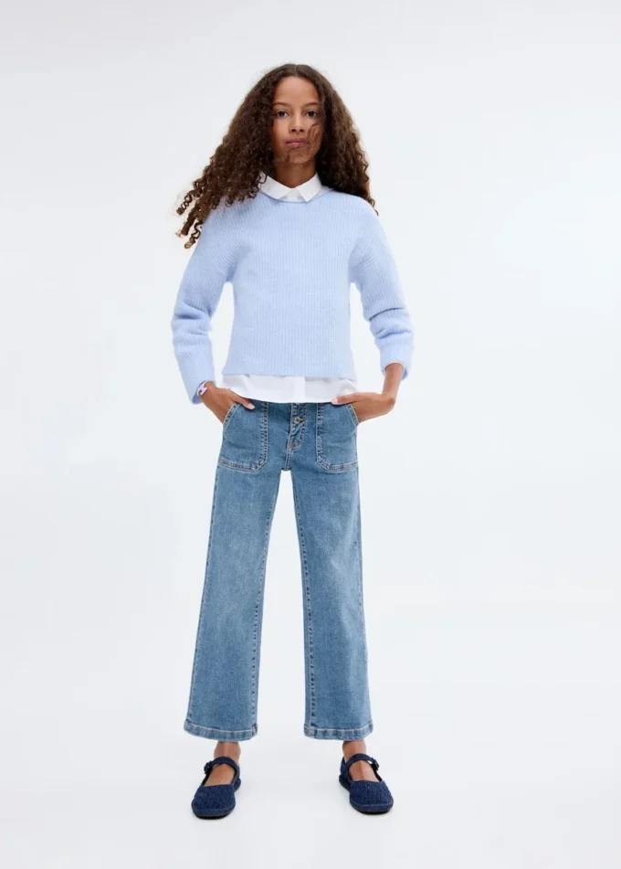 Proste jeansy z kieszeniami Proste jeansy z kieszeniami