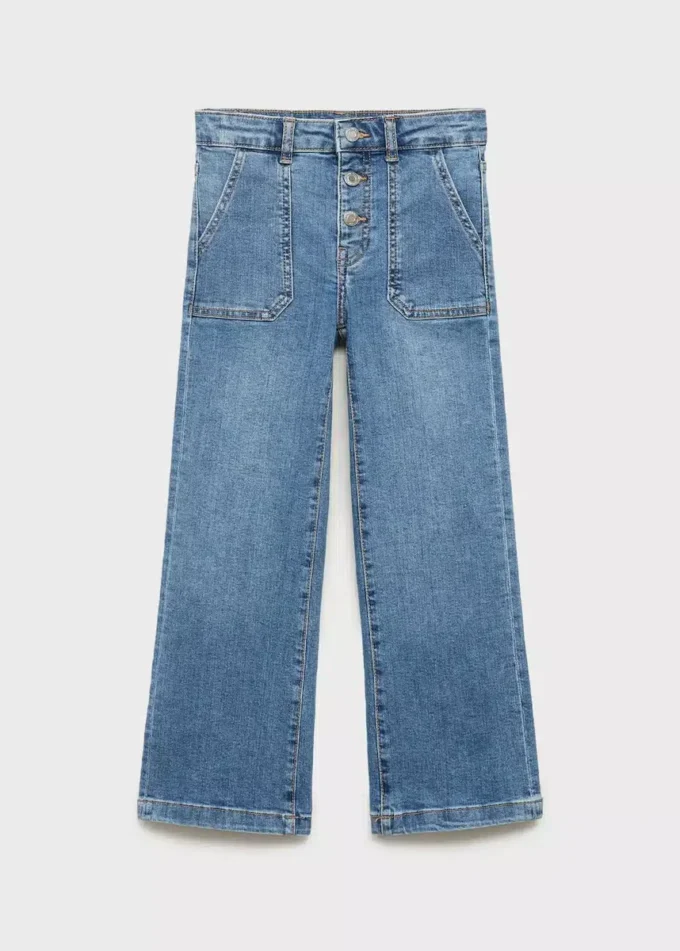 Proste jeansy z kieszeniami Proste jeansy z kieszeniami