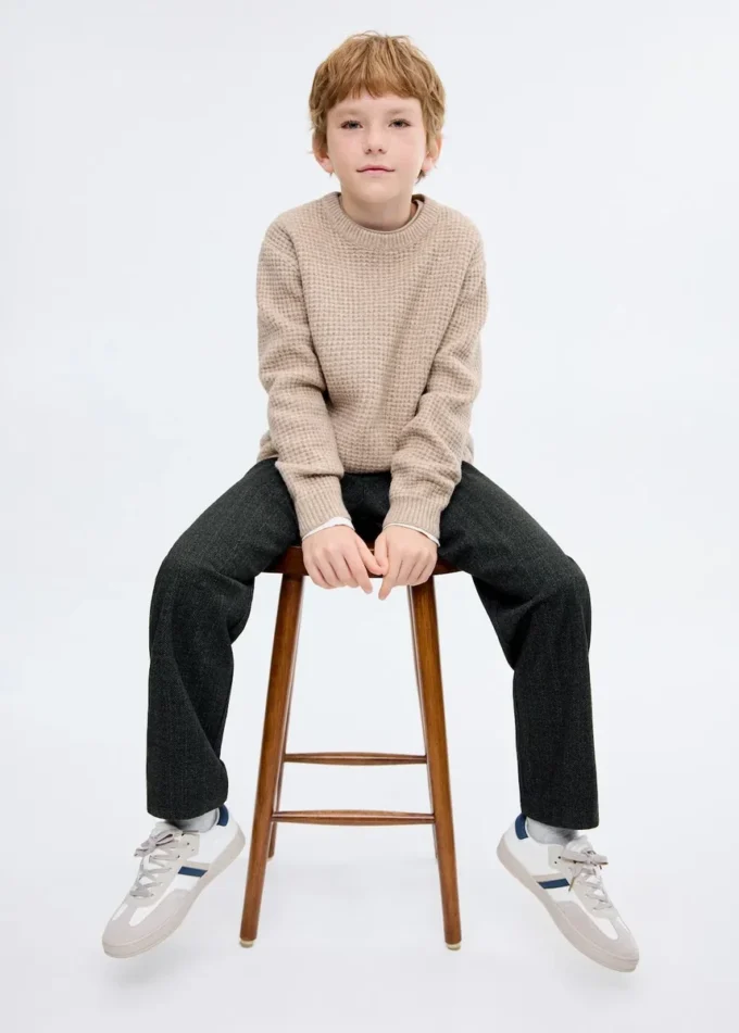 Proste spodnie w jodełkę Proste spodnie w jodełkę