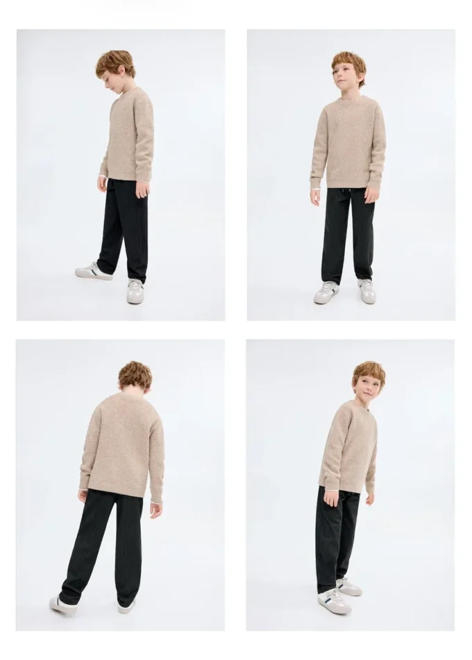 Proste spodnie w jodełkę Proste spodnie w jodełkę