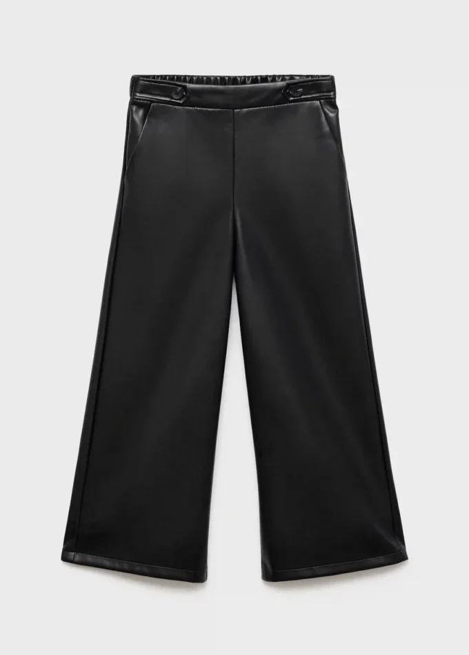 Proste spodnie z efektem skóry Proste spodnie z efektem skóry