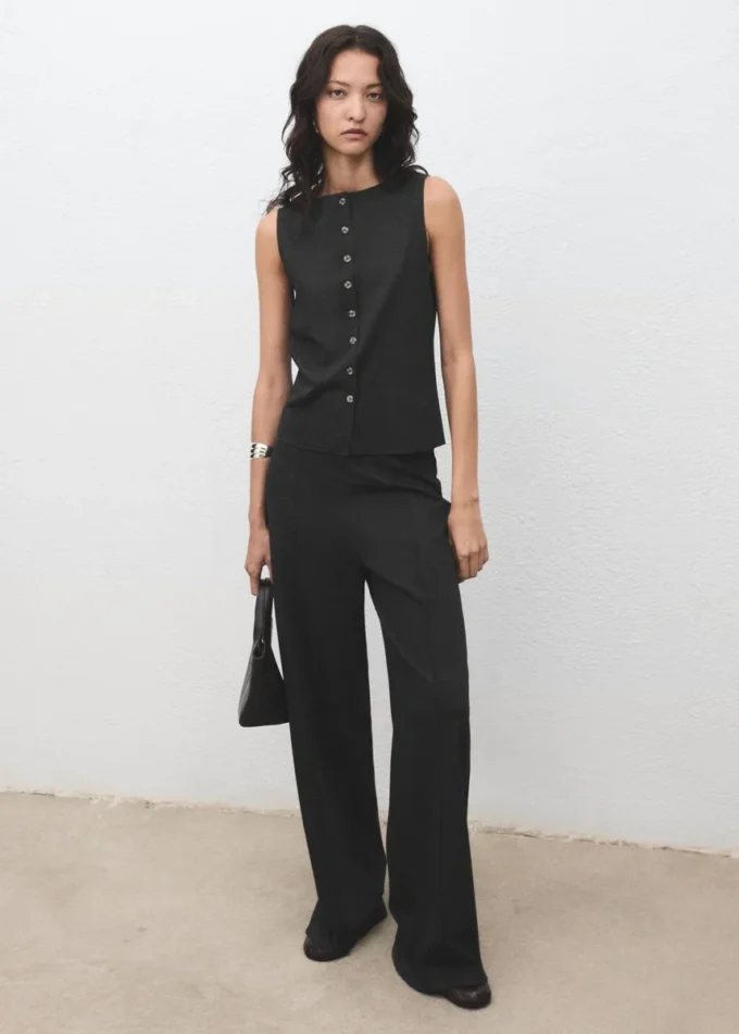 Proste spodnie z elastyczną talią Proste spodnie z elastyczną talią