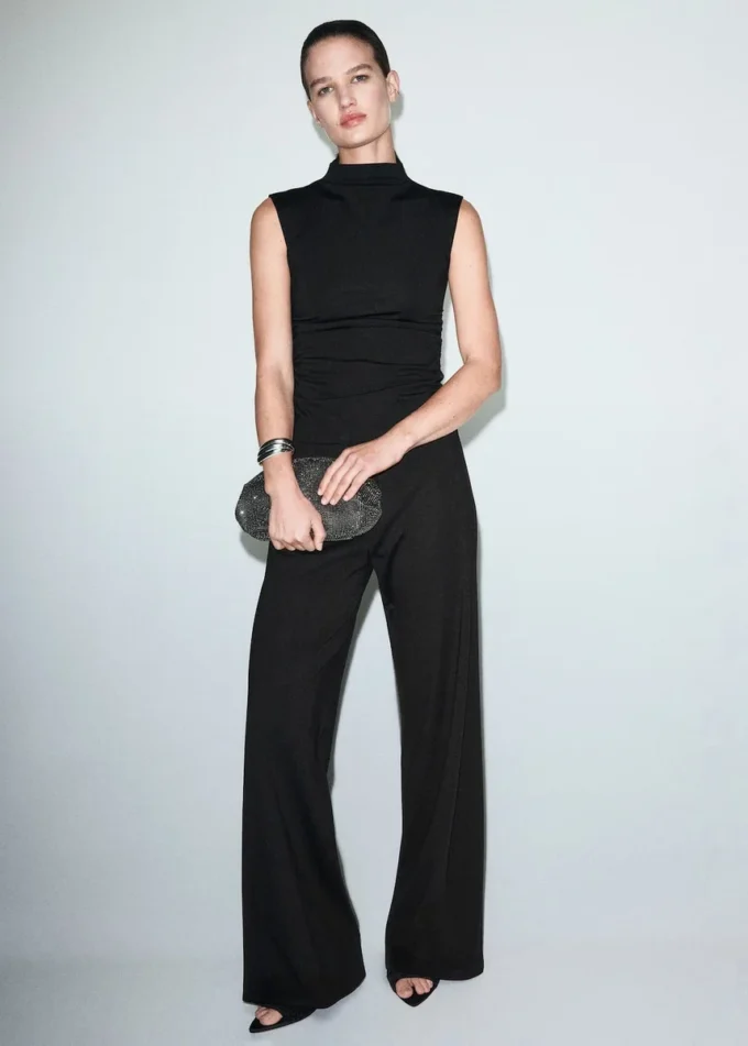 Proste spodnie z elastyczną talią Proste spodnie z elastyczną talią