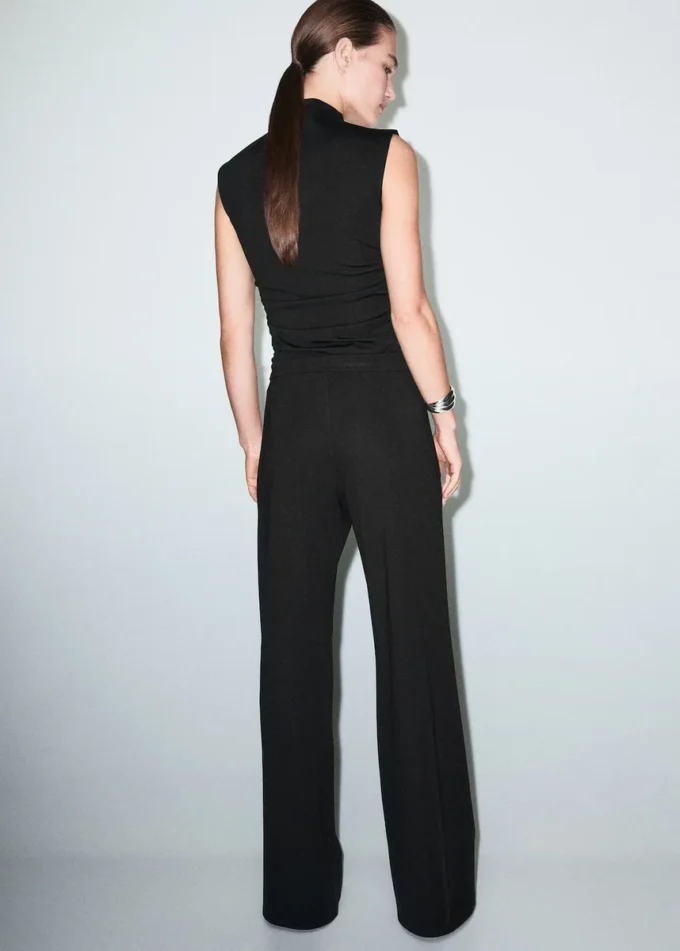 Proste spodnie z elastyczną talią Proste spodnie z elastyczną talią