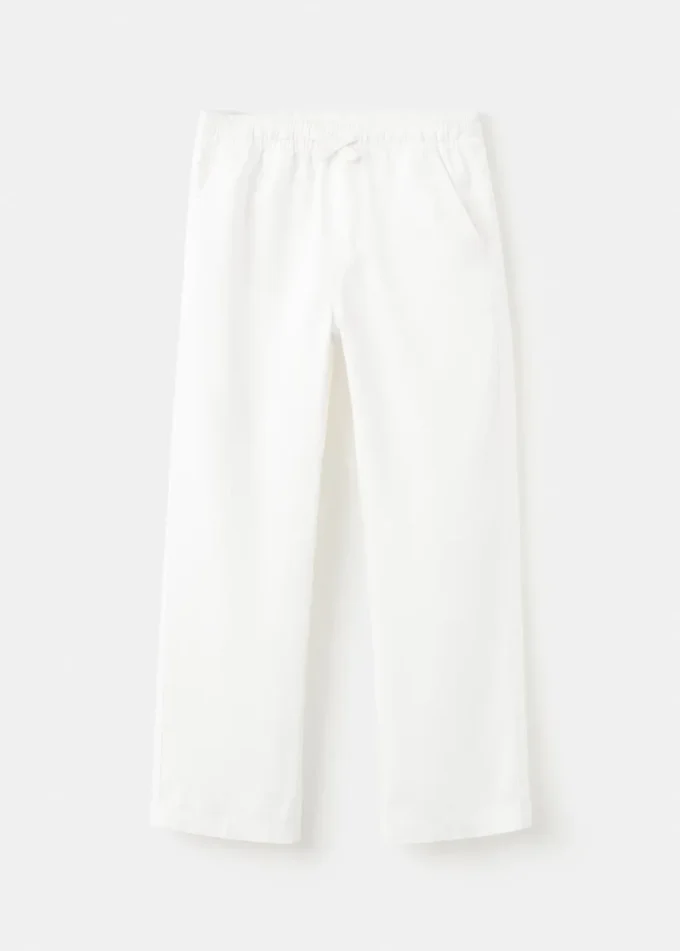 Proste spodnie z mieszanki lnu Proste spodnie z mieszanki lnu