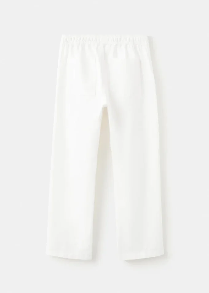 Proste spodnie z mieszanki lnu Proste spodnie z mieszanki lnu