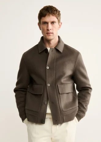 Ręcznie robiona wełniana kurtka z kieszeniami