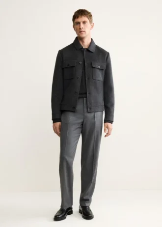 Ręcznie robiona wełniana kurtka z kieszeniami