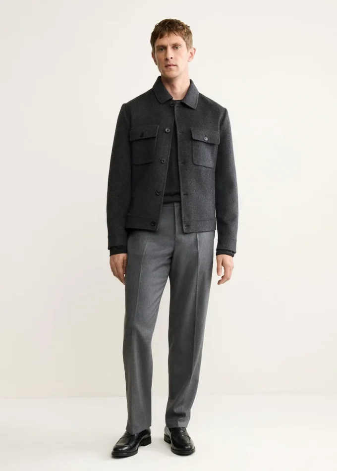 Ręcznie robiona wełniana kurtka z kieszeniami Ręcznie robiona wełniana kurtka z kieszeniami