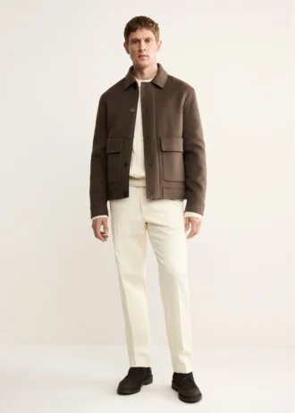 Ręcznie robiona wełniana kurtka z kieszeniami