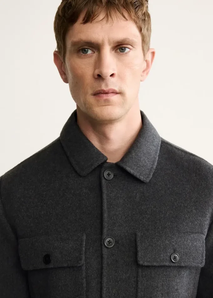 Ręcznie robiona wełniana kurtka z kieszeniami Ręcznie robiona wełniana kurtka z kieszeniami