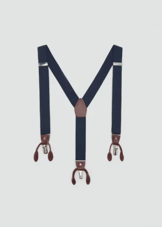 Regulowane elastyczne ramiączka z detalami ze skóry