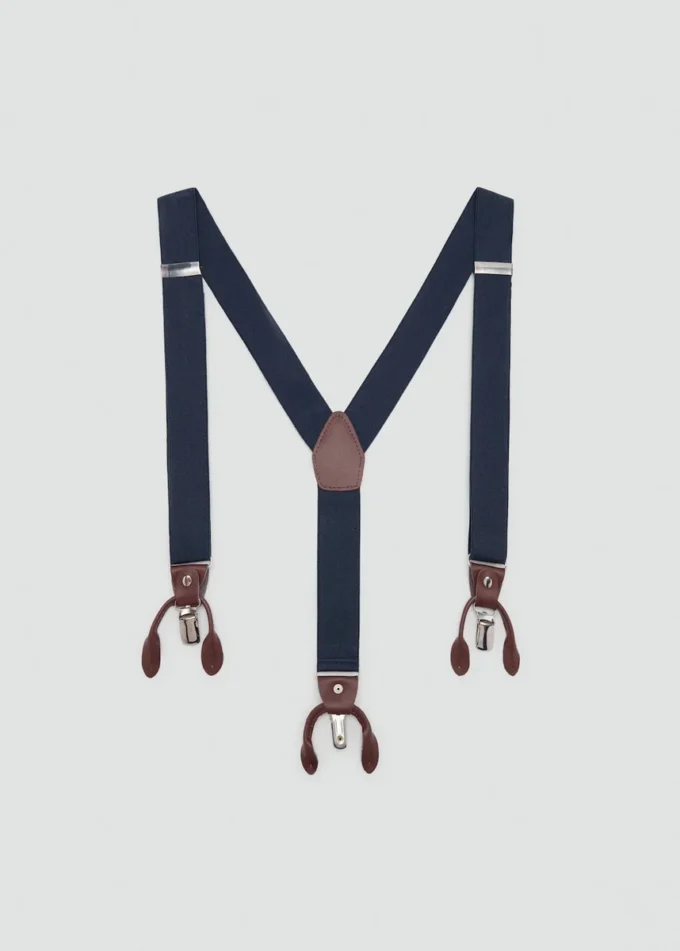 Regulowane elastyczne ramiączka z detalami ze skóry