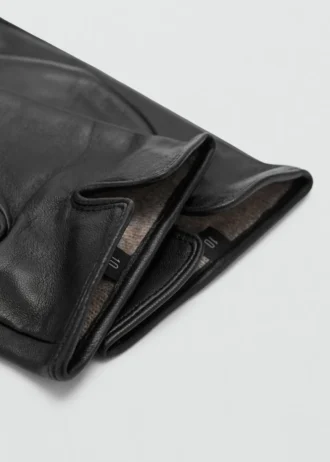 Rękawiczki wykonane w 100% ze skóry z detalami w postaci szwów