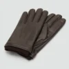 Rękawiczki wykonane w 100% ze skóry z marszczonymi detalami Rękawiczki wykonane w 100% ze skóry z marszczonymi detalami