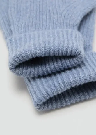 Rękawiczki z dzianiny prążkowanej z dodatkiem lureksu