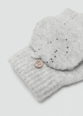 Rękawiczki z dzianiny z cekinami