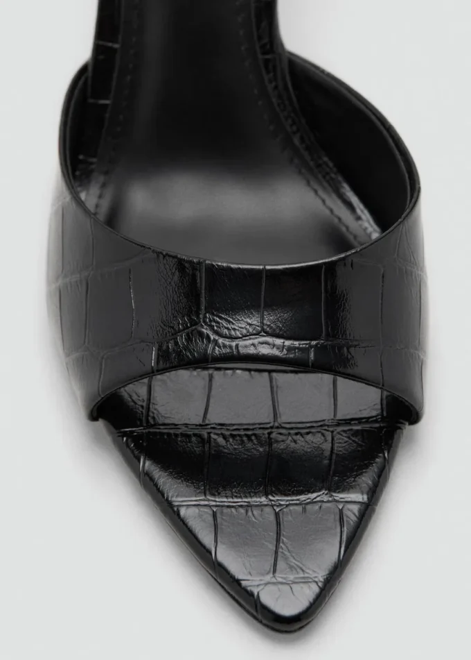 Sandały na obcasie z efektem krokodyla Sandały na obcasie z efektem krokodyla