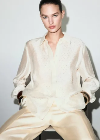 Satynowa koszula z kryształkami Satynowa koszula z kryształkami