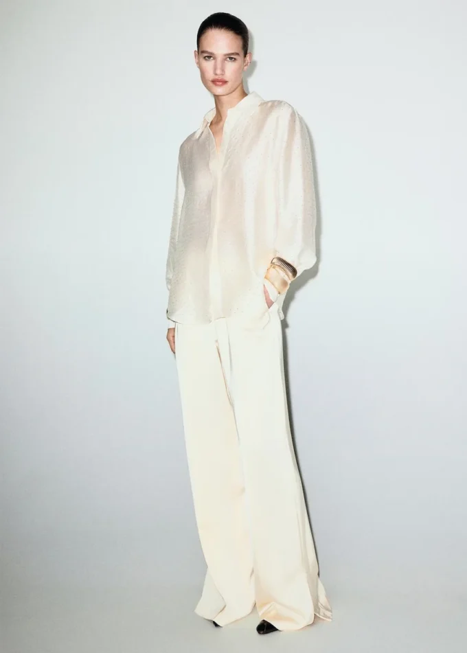 Satynowa koszula z kryształkami Satynowa koszula z kryształkami