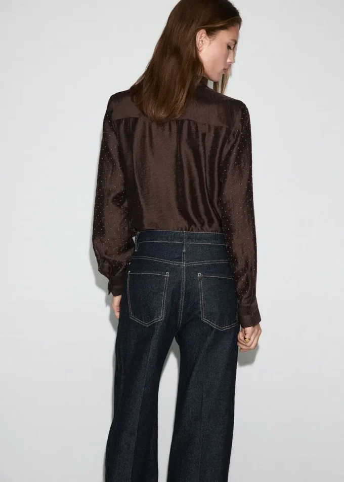 Satynowa koszula z kryształkami Satynowa koszula z kryształkami