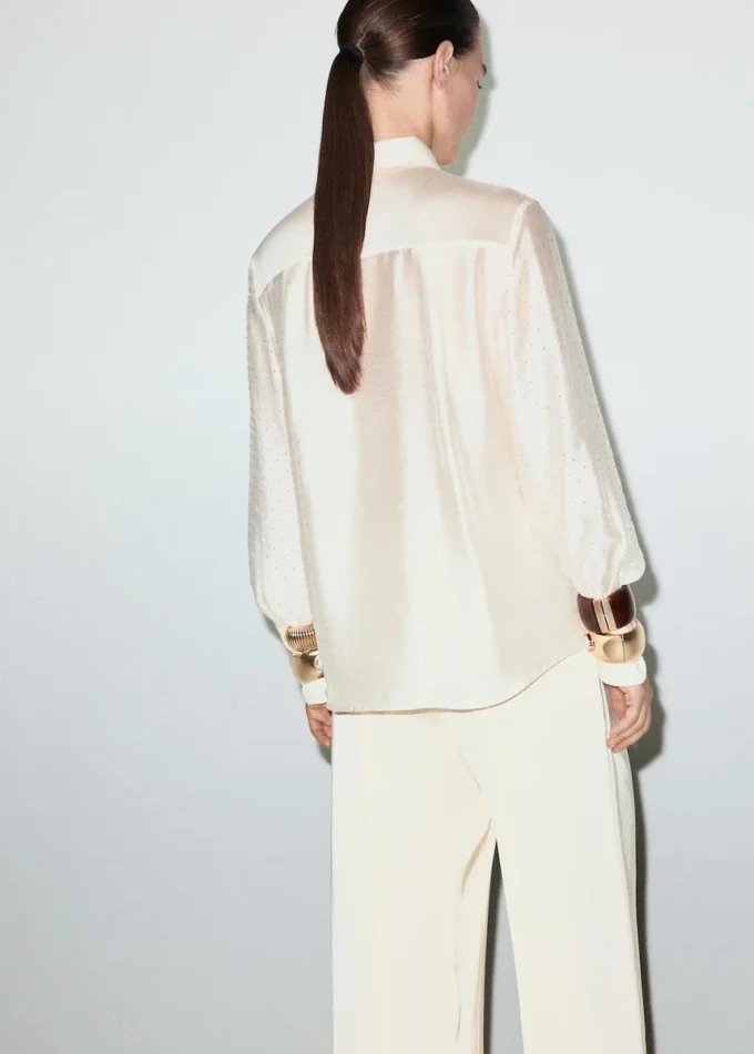 Satynowa koszula z kryształkami Satynowa koszula z kryształkami