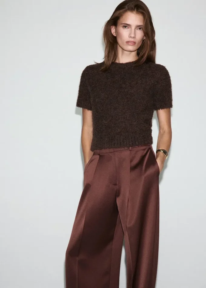 Satynowe spodnie garniturowe Satynowe spodnie garniturowe