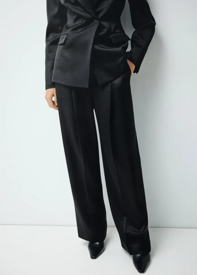 Satynowe spodnie garniturowe Satynowe spodnie garniturowe