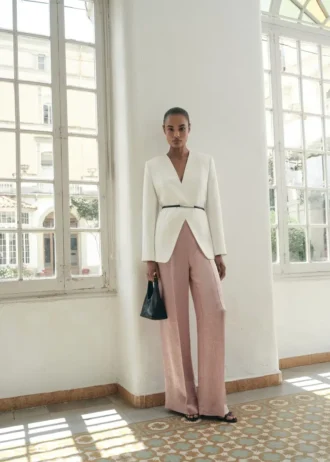 Satynowe spodnie z efektem marszczenia Satynowe spodnie z efektem marszczenia