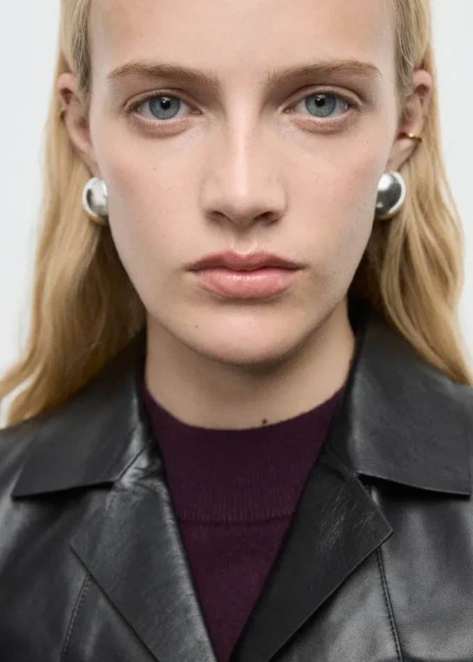 Skórzana kurtka z kieszeniami z klapką Skórzana kurtka z kieszeniami z klapką