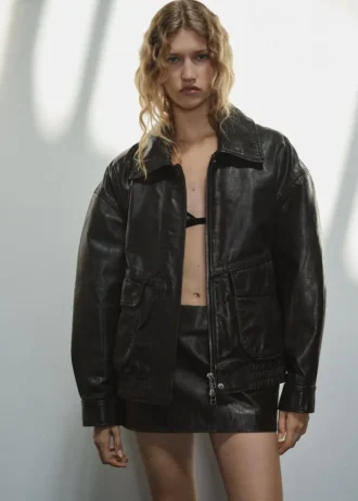 Skórzana mini spódniczka